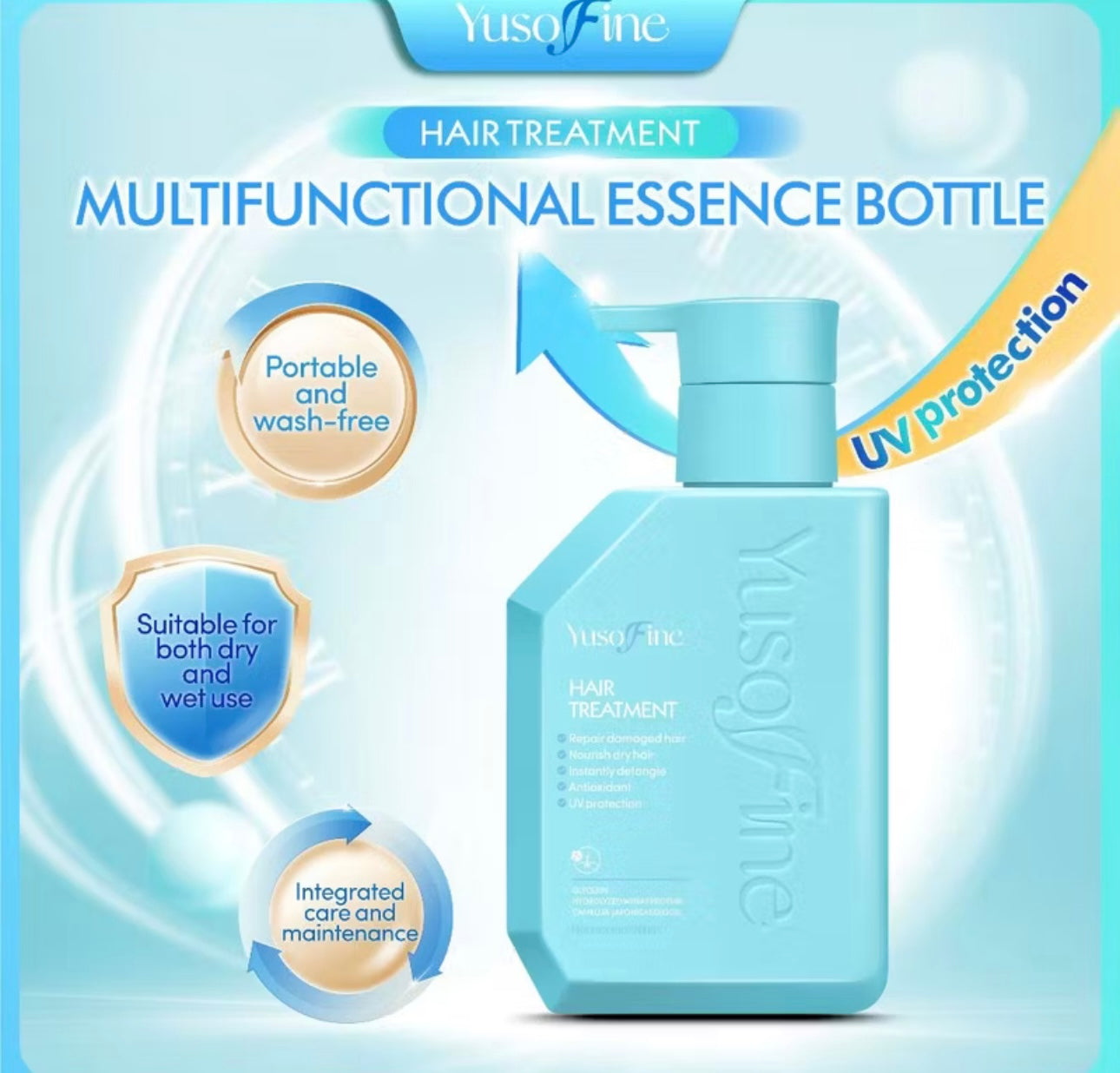 Yusofine All-in-1 Conditioner Serum Repair Damaged Hair Anti-Frizz Instant Soft & Shiny 200ML