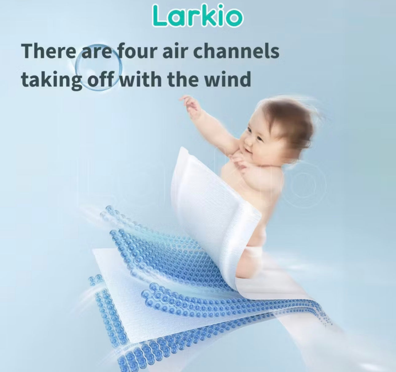 Example ￼Larkio 50 PCS diaper for Baby Unisex Ultra thin and dry Breathable diapers Pull-up Pants product