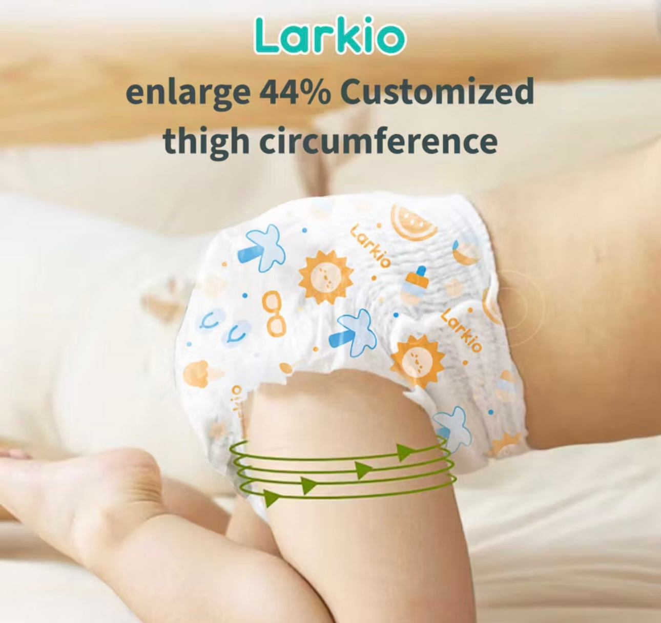 Example ￼Larkio 50 PCS diaper for Baby Unisex Ultra thin and dry Breathable diapers Pull-up Pants product