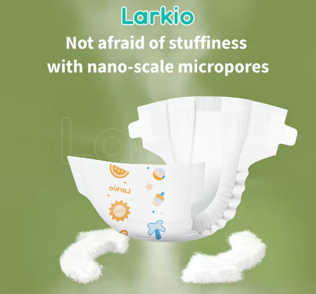 Example ￼Larkio 50 PCS diaper for Baby Unisex Ultra thin and dry Breathable diapers Pull-up Pants product
